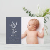 Faire-part de naissance de bébé dessiné à la main (Debout devant)