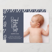 Faire-part de naissance de bébé dessiné à la main (Devant / Derrière)