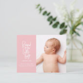 Faire-part de naissance de bébé dessiné à la main (Debout devant)