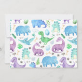 Faire-part de naissance de bébé dinosaure mignon (Dos)