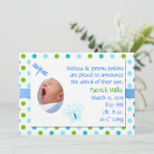 Faire-part de naissance de bébé doux (Debout devant)