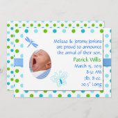 Faire-part de naissance de bébé doux (Devant / Derrière)