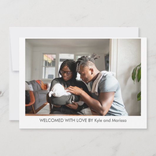 Faire-part de naissance de bébé élégant et mignon (Dos)