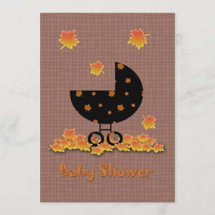 Faire-part de naissance de bébé en automne Chariot