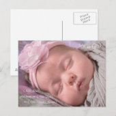 Faire-part de naissance de bébé fille (Devant / Derrière)