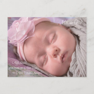 Faire-part de naissance de bébé fille