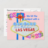 Faire-part de naissance de bébé fille à Las Vegas (Devant / Derrière)