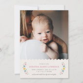 Faire-part de naissance de bébé fille aux doux ton (Devant)