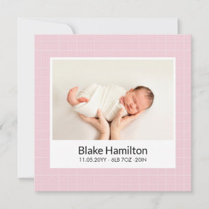 Faire-part de naissance de bébé fille avec motif r