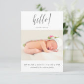 Faire-part de naissance de bébé fille avec photo (Debout devant)