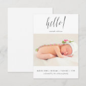 Faire-part de naissance de bébé fille avec photo (Devant / Derrière)