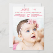 Faire-part de naissance de bébé fille avec typogra (Devant)