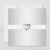 Faire-part de naissance de bébé fille blanc argent (Dos)