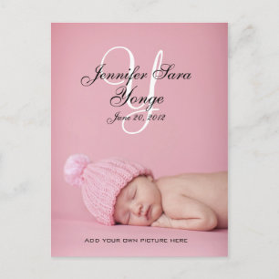 Faire part de naissance de bébé fille Cartes posta