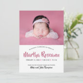 Faire-part de naissance de bébé fille nouveau-née (Debout devant)
