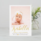 Faire-Part de Naissance de Bébé Fille Photo Écritu (Debout devant)