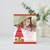 Faire-part de naissance de bébé fille pour Noël (Debout devant)