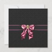 Faire-part de naissance de bébé fille rose et noir (Dos)