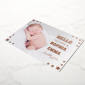 Faire-part de naissance de bébé fille : Script & É (Rotation)