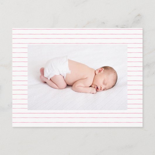 Faire-part de naissance de bébé floral papillon (Dos)