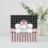 Faire-part de naissance de bébé - French Bow Dot S (Debout devant)