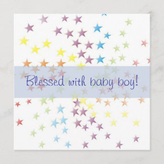 Faire-part de naissance de bébé garçon aux étoiles