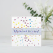 Faire-part de naissance de bébé garçon aux étoiles (Debout devant)