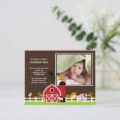 Faire-part de naissance de bébé garçon avec photo  (Debout devant)