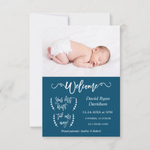 Faire-part de naissance de bébé garçon avec photo