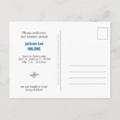 Faire-part de naissance de bébé GARÇON carte posta (Dos)