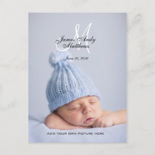 Faire-part de naissance de bébé garçon Cartes post