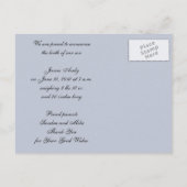 Faire-part de naissance de bébé garçon Cartes post (Dos)