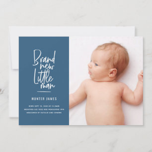 Faire-part de naissance de bébé garçon dessiné à l