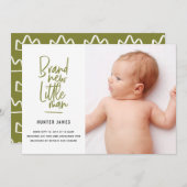 Faire-part de naissance de bébé garçon dessiné à l (Devant / Derrière)