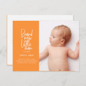 Faire-part de naissance de bébé garçon dessiné à l (Devant / Derrière)