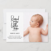 Faire-part de naissance de bébé garçon dessiné à l (Devant)