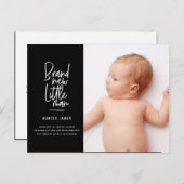 Faire-part de naissance de bébé garçon dessiné à l (Devant / Derrière)