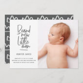 Faire-part de naissance de bébé garçon dessiné à l (Devant / Derrière)