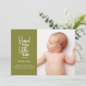 Faire-part de naissance de bébé garçon dessiné à l (Debout devant)