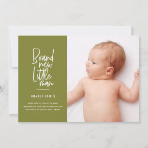 Faire-part de naissance de bébé garçon dessiné à l