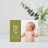 Faire-part de naissance de bébé garçon dessiné à l (Debout devant)