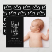 Faire-part de naissance de bébé garçon dessiné à l (Devant / Derrière)