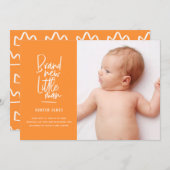 Faire-part de naissance de bébé garçon dessiné à l (Devant / Derrière)