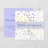 Faire-part de naissance de bébé garçon Étoiles Arc (Devant / Derrière)