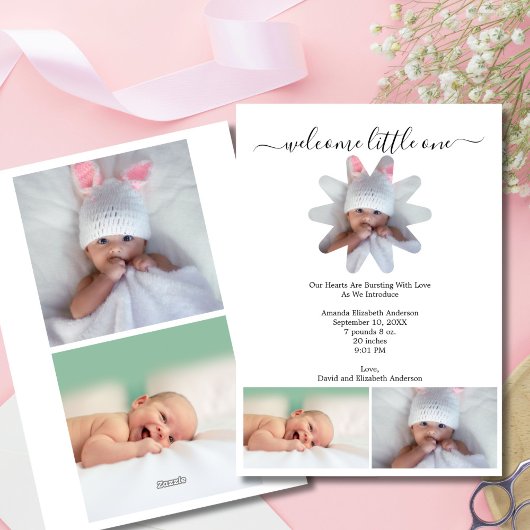 Faire-part de naissance de bébé garçon ou fille av