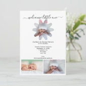 Faire-part de naissance de bébé garçon ou fille av (Debout devant)