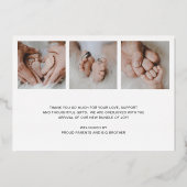 Faire-Part de Naissance de Bébé Garçon Photo Simpl (Verso)