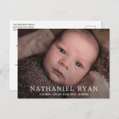 Faire-part de naissance de bébé garçon simple mode (Devant / Derrière)