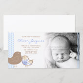 Faire-part de naissance de bébé garçon Sweet Damas (Devant / Derrière)