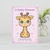 Faire-part de naissance de bébé girafe (Debout devant)